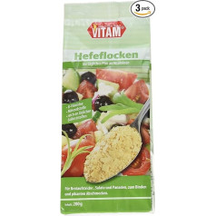 VITAM Yeast Flakes Salt Free Pack of 3 x 200 g
