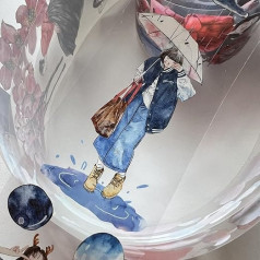 RICHTAPES DingDing Vol5-16 End of Song Original Design Journal Clear PET Tape No Cycling, 2.36 Inches x 10.94 YD, DIY Crafts Supplies, Journals Gifts, Junk Journal, Adhesive Stickers Tape (Clear PET)