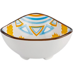 Generisch Dipping Bowls, Ceramic Bowl, 3.86x3.86x1.18 inches, Serving Plates, Charming Bohemia-Inspired Design, Stackable and Easy to Clean, Ideal for Sushi, BBQ, Snacks, Red/Blue/Yellow
