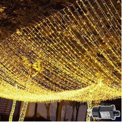Cozymeow Light Curtain 600 LED 6 x 3 m, Fairy Lights Curtain with Plug, 8 Modes with Timer Fairy Lights, Waterproof Light Curtain Outdoor for Outdoor Indoor Christmas Wedding Garden