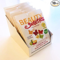 BeautySweeties Butterflies 125 g Storage Pack Fruity Sweet & Vegan Fruit Gum Butterflies with 17% Fruit Juice and 4% Fruit Pieces Practical in Pack of 10 (10 x 125 g Bags)
