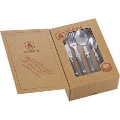 LAGUIOLE - Ménagère 24 Pieces - Stainless Steel, Some in ABS - Grey Taupe - Couteaux, Fourchettes, Cuillères - Stainless Steel - Grey Taupe