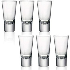 Bormioli Rocco, Ypsilon Double Shot Glass Vodka Glass 70ml Tempered Glass Set of 6