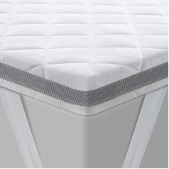 BedStory Topper 90 x 200 cm, H4/H5 made of 7.5 cm height, supportive cold foam core, breathable 3D mesh cover, comfortable mattress topper for box spring bed and uncomfortable beds sofa bed