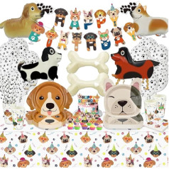 Hegbolke Dog Birthday Party Supplies - Puppy Party Decorations Includes Plates, Cups, Napkins and More for Puppy Themed Party Decorations
