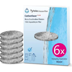 6 Pack MicroDisc Replacement Filters for Brita Fill&Go Bottles & Carafes - NSF 42 Certified - Removes 99% Chlorine, Lead, PFAS & Microplastics - Fast Filtration, Long Durability, 5 μm Precision