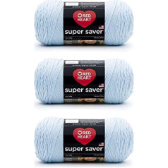 Red Heart Super Saver 3 Pack 198g Acrylic 4 Medium Worsted 330m Knitting Crochet Light Blue Yarn