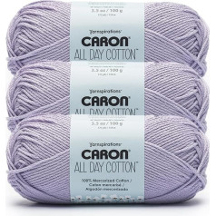 Caron All Day Cotton 100% Mercerized Cotton Yarn 170m Mauve Pack of 3