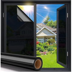 Fueegue Window Film Mirror Film Self-Adhesive Privacy Mirror Film Window Film Window Film from Inside Anti-UV for Home, Bathroom or Office, Living Room