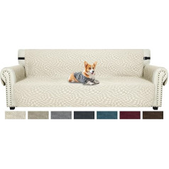 Ystyle Sofa Cover 4 Seater, Sofa Cover Non-Slip Couch Cover with Armrests, Couch Cover, Sofa Protection Cat/Dogs, Pet Durable Couch Cover, Anti-Stain Couch Protector, Beige