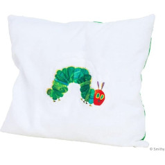 Smithy Cushion Cover Motif RAUPE NIMMERSATT | 40 x 40 cm Decorative Cushion Cover | Cotton Terry Cloth | Girl Boy Baby (White)