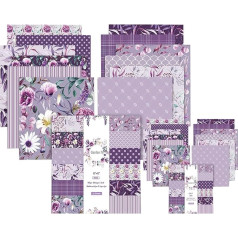 Purple Floral Pattern Paper, 48 Sheets/12 Designs, Garden Craft Paper, Watercolor Cards, Craft Cards, Colorful Decorative Journal, Scrapbooking Supplies, 12 x 12 Inch