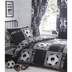 Homemaker 3D Football Single Duvet Cover & Pillowcase Set Black