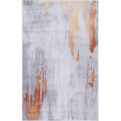 Safavieh Tacoma Collection Accent Rug, 3x5ft Grey and Rust Abstract Design, Lint Free and Easy Care, Machine Washable, Ideal for High Traffic Areas in the Entryway