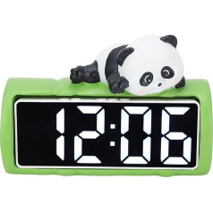 Depisuta Children's Alarm Clock, Cute Cartoon Panda Digital Clock with LED Screen, Compact Electronic Desktop Alarm Clock, Clock and Temperature Display, Small Bedside Clock for