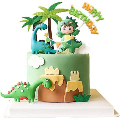 Gyufise Pack of 9 Dinosaur Cake Decorations Dinosaur Baby Shower Happy Birthday Cupcake Topper Dinosaur Cake Topper for Kids Birthday Baby Shower Party Accessories