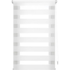 INTERBLIND Day and Night Roller Blind without Tools - EasyFix Roller Blind Size 107 x 180 cm Width x Height - Roller Blind No Drilling Fabric Size 104 x 175 cm - Day and Night Roller Blind, Cream