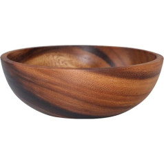Natural Wooden Bowl Salad Bowl for Rice Soup Pasta Mixing Cereal Snacks Serving Bowl Size