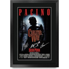 HWC Trading Carlitos Way Der Cast Al Pacino Sean Penn Brian De Palma Gifts Printed Poster Autograph Picture for Film Memorabilia Fans - A3 Framed