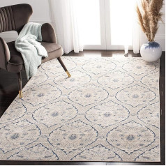 SAFAVIEH Brentwood Collection Traditional Rug for Living Room, Dining Room, Bedroom Short Pile, Light Grey and Blue, 72 x 108 Inch