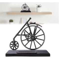BORDSTRACT Retro Penny Farthing Bike Sculpture, Metal Vintage Bike Model with Stand, High Wheeler Bike Ornament for Home Office Decoration, Collection, Gift