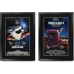 HWC Trading FR A3 Gremlins Collection x 2 Zach Galligan Gifts Ducked Poster Signed Autograph Photo for Fans of Film Memorabilia - A3 Framed