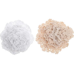 jojofuny Stück Handgehäkelte Baumwoll Applikationen Lochmuster Embellishments für Diy Projekte Dekoration von Kleidung Taschen und Accessoires