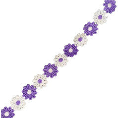 Spitzenband mit Blumenmuster, 25 mm breit, bestickte Applikation für Nähprojekte, Kleider, Kleidung, Verzierung, 13,7 m