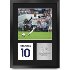 HWC Trading James Maddison Tottenham Hotspurs Geschenke Gedrucktes Signiertes Autogramm Foto für Fußball Anhänger and Fans - A3 Porträt Gerahmt