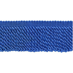 6cm Bullion Fringe Trim (Style # EF25) Persian Blue #I6 (Royal Blue) 50m Pack