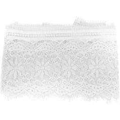 14.5 cm Polyester Silk, Clothing Embroidery Lace DIY Dress Craft Fabric Decoration Applicable to Clothing Fabrics (Colour 6 White)