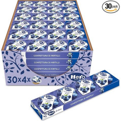Hero Poker Blueberry Jam - 30 Packs of 100g (4 Single Cans x 25g) Extra Jam & Jam - Premium Fruit, No Preservatives and Dyes