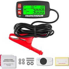 NInE-ROnG Self Powered Speedometer/Hour Meter with Alligator Clip, No Wire Winding Required, Built-in Replaceable Battery, Adjustable Backlight, Waterproof Speedometer