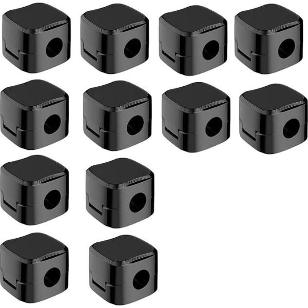 Magnetische Kabel-Organizer-Clips, Schreibtisch-Kabel-Clip-Management, Drahthalter, Organizer, selbstklebender Drahthalter für Schreibtisch, Nachttisch, Küchengeräte, Bürobedarf (schwarz), 12 Stück