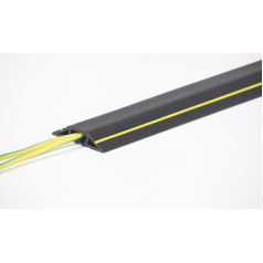 The Ramp People 1-Channel Flexible Cable Duct Black for Floor 1 m - 9 m (9 m Long, Main Channel 20 mm x 10 mm) Cable Bridges, Cable Protection, Cable Duct