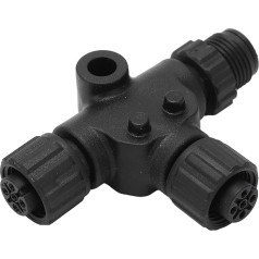 Tonysa NMEA 2000 T Adapter, 3 Port 5 Pin M12 Thread, NMEA2000 T Type Connector, M12 Splitter Plug, Support for Connecting Additional Displays, Sensors or Other Devices