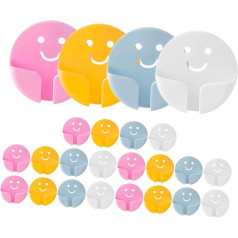 Artibetter Pack of 24 Non-marking Plug Hooks, Plastic Wall Hooks, Organiser for Cables for Household Appliances, Cable Organiser, Wall Hooks, Socket Cable