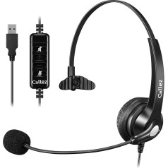 Callez PC Headset USB with Microphone, Computer Headphones for Skype Softphone, Clearer/Light/Comfort
