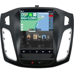 YUNTX [6GB + 128GB] Android 14 2 DIN Car Radio for Ford Focus (2010-2014) [Integrated CarPlay/Android Car/DSP]-9.7 Inch 1280 x 600 HD IPS Rear View Camera + MIC-DAB/Steering Wheel