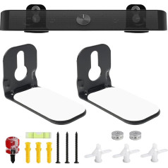 FunWorth Universal Soundbar Wall Mount Kit Soundbar Mount Under TV Heavy Duty Steel Shelf Compatible with Samsung, Sony, Bose, Sonos, JBL (Anti-Slip Pads, Complete Hardware Kit