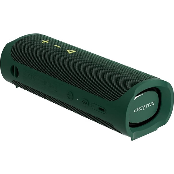 CREATIVE MUVO Go Portable Waterproof Bluetooth 5.3 Speaker with Up to 18 Hours of Battery Life, IPX7 Waterproof, and Powerful Bass Performance, Wireless Stereo Link (Green)
