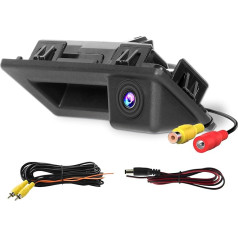 Inefala Reversing Camera for VW Volkswagen Audi Skoda, Car Rear View Camera for Car Radio, Night Vision Wide Angle 170°, Waterproof IP66 12V