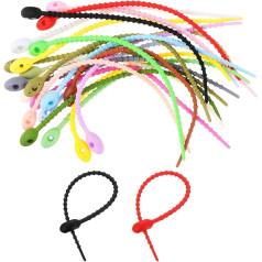 sourcing map 20 Stück 17,8 cm Silikon-Kabelbinder, wiederverwendbare Kabelbinder, Kabelbinder, Kabelwickel, Management-Organizer für Zuhause, Büro, Küche, Lebensmitteltasche, gemischte Farben