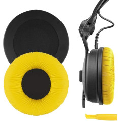 GEEKRIA QuickFit Protein Leather Ear Pads for Sennheiser HD25, HD25-II, HD25SP, HD25SP-II, Limited Edition 75th Anniversary Edition Replacement Ear Pads (Yellow)