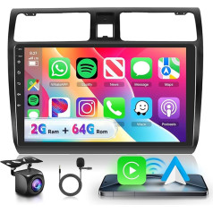 VECHTEL Car Radio 2G + 64G Android 15 for Suzuki Swift 2005 2006 2007 2008 2009 2010, 10.1 Inch HD 2.5D Touchscreen Radio with Wireless Carplay Android Car GPS Wi-Fi USB Bluetooth FM RDS Rear View