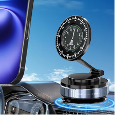 Shiptree Handyhalterung Auto für MagSafe mit Uhrendesign, Vakuum Saugnapf Halterung 720° Faltbar, Starke Saugkraft, Für Windschutzscheibe/Armaturenbrett/Spiegel/iPhone 12/13/14/15/16, Schwarz