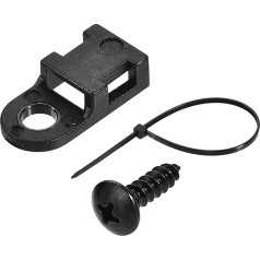 sourcing map 50 Pcs Black Nylon Cable Fixing Clip with Screws and Straps 19mm x 9mm x 4.6mm