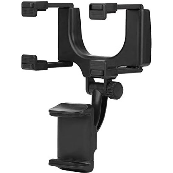Phone Holder, Plastic Rear View Mirror, Phone Holder, Universal Car Rear View Mirror, Phone Holder, Stand, Car Phone Holder, Easy Clamp for GPS Smartphone, Car Phone Holder