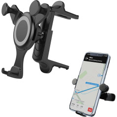 Round Air Vent Phone Holder, Mini Cooper Sturdy Triangle Support Car Phone Holder Circular Air Vent for iPhone Samsung All Smartphones 4-7 Inch