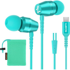 LUDOS OMNITONE USB C Headphones, 5 Year Warranty for iPhone 16 15 Pro Max Plus Samsung Galaxy S24 S23 Ultra S22 S21 FE S20 A53 A54, USB Type C Earphones with Microphone In-Ear with Cable for iPad
